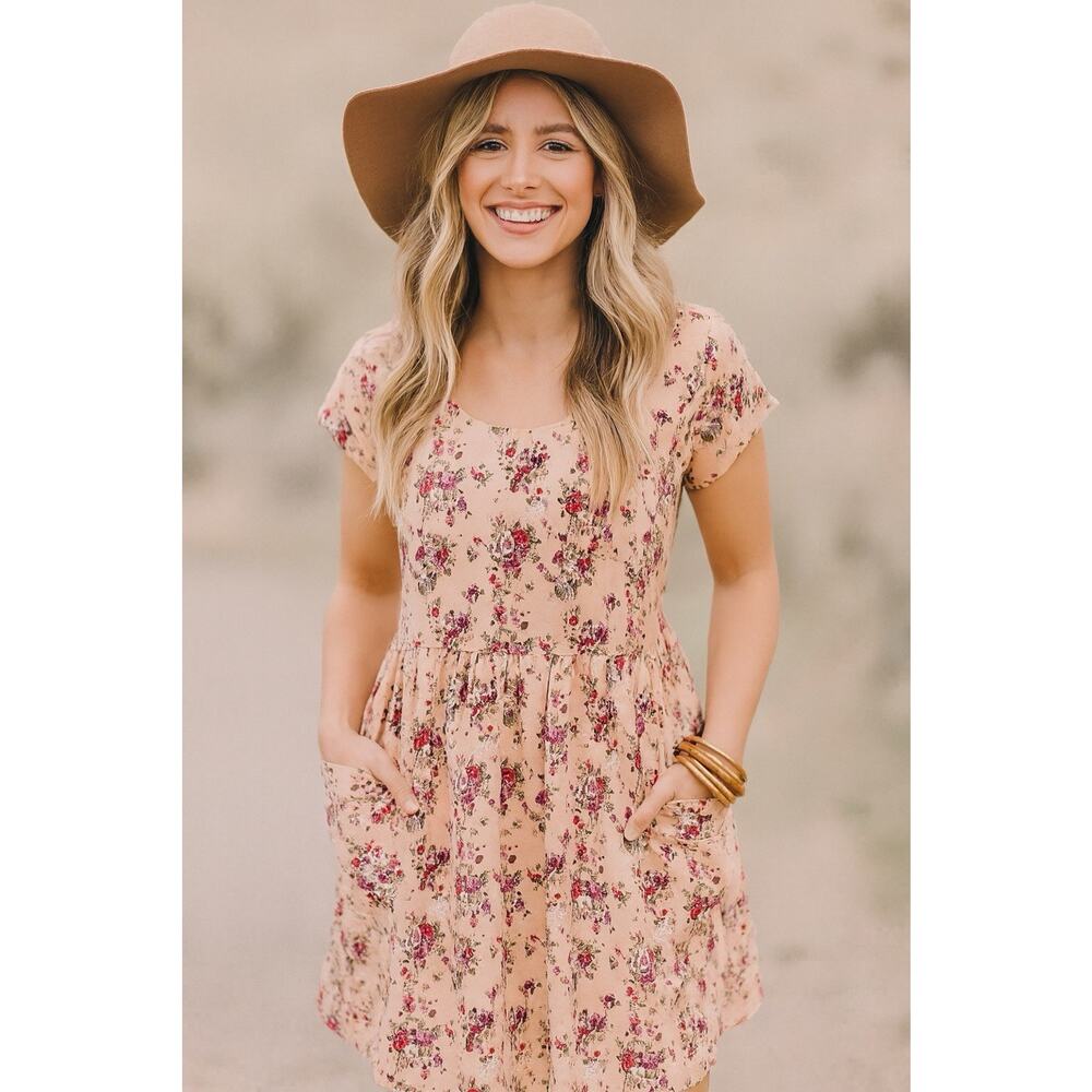 Abercrombie & Fitch Mini Dress S Babydoll Cottagecore Pockets Floral Y2K